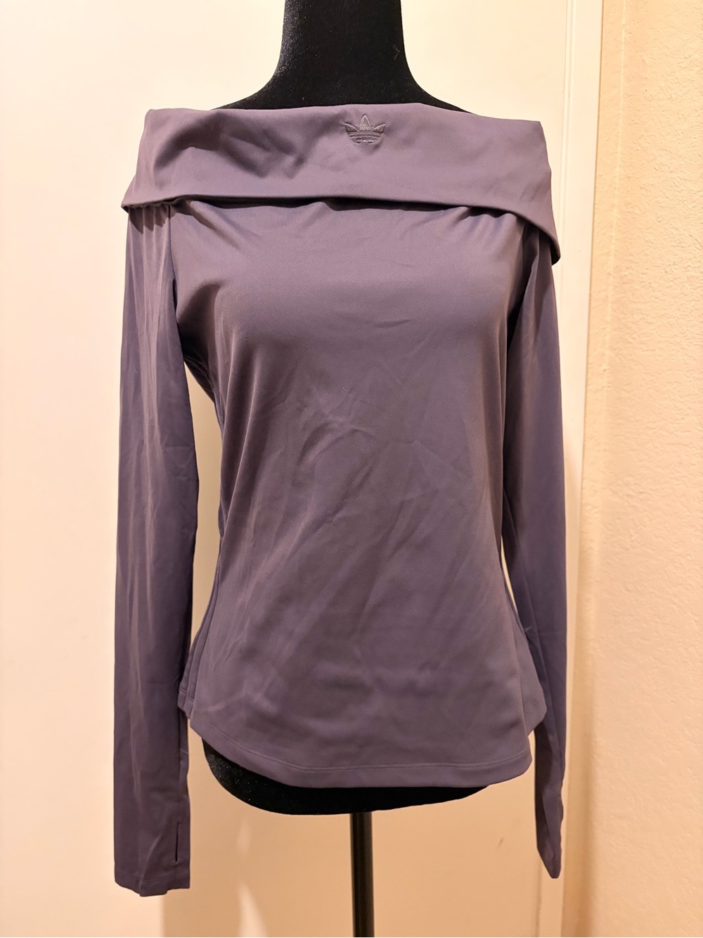 NWT adidas Originals Premium Essentials Off Shoulder Long Sleeve Top L